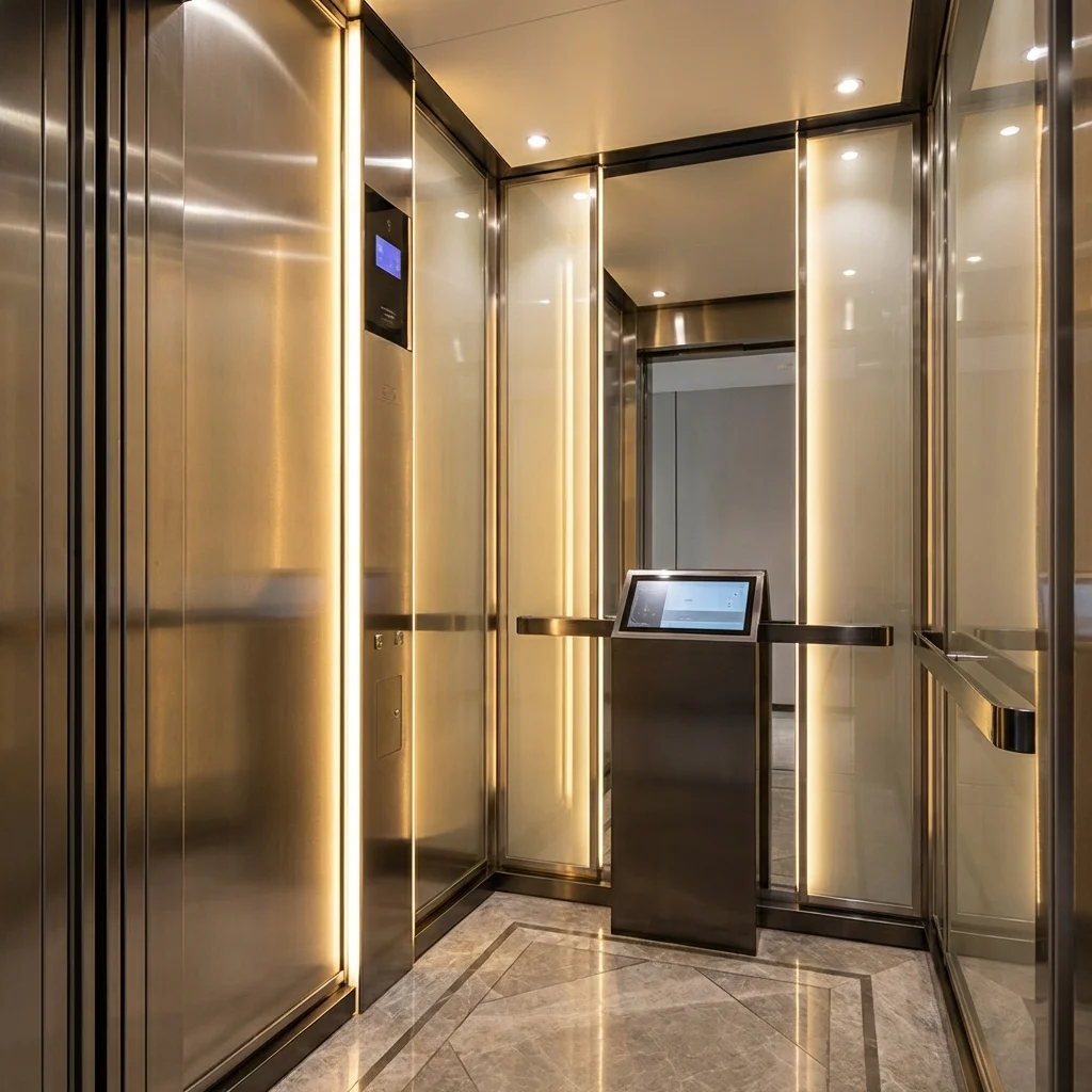 İstanbul Kağıthane konut tipi modern asansör kabini