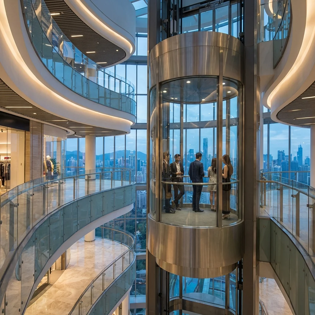 İstanbul plaza ve AVM için cam panoramik asansör